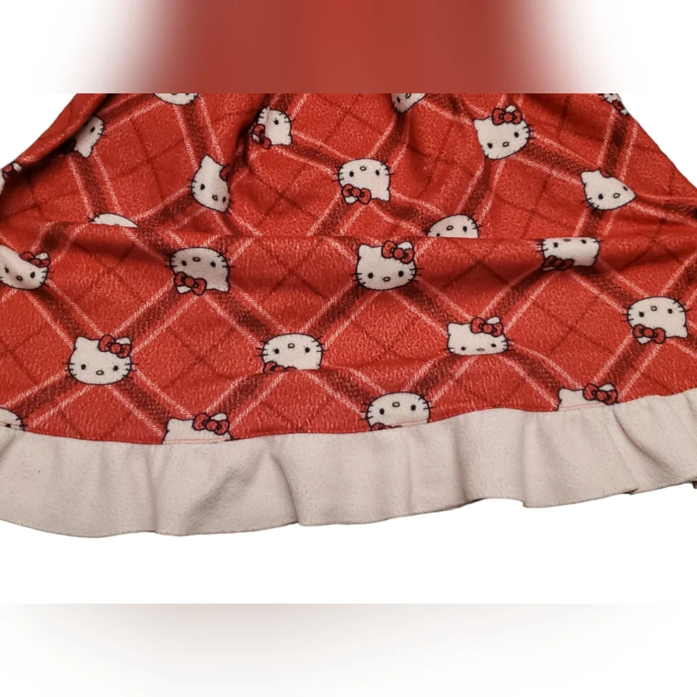 Sanrio Hello Kitty fleece‎ Christmas nightgown, Girls, 7/8 Red and White